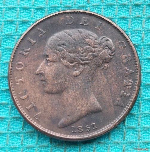 Великобритании 1/2 пенни 1851 года. Королева Виктория. Британия. Предложи свою цену или обмен!