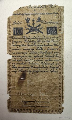 Польша 10 злотых 1794г (копия)