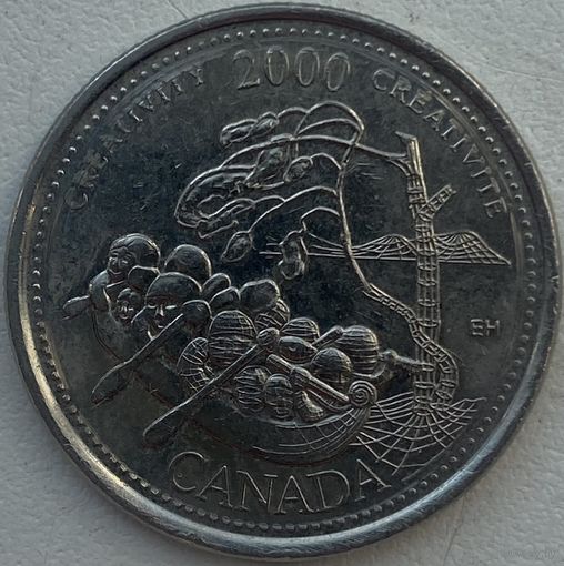 Канада 25 центов 2000 г. Креативность. Миллениум