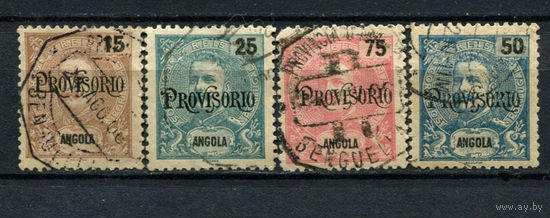 Португальские колонии - Ангола - 1902 - Надпечатка PROVISORIO - [Mi. 75-78] - полная серия - 4 марки. Гашеные.  (Лот 71AM)