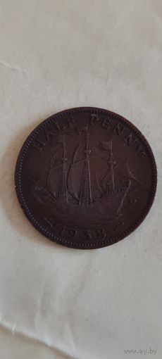 Великобритания 1/2 пенни 1938