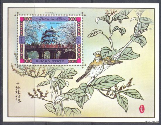 Аджман 1971 Птицы. Архитектура, блок