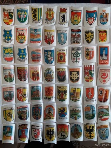 Переводные картинки DDR "На память о Германии". Герб-эмблема немецких городов ГДР.
