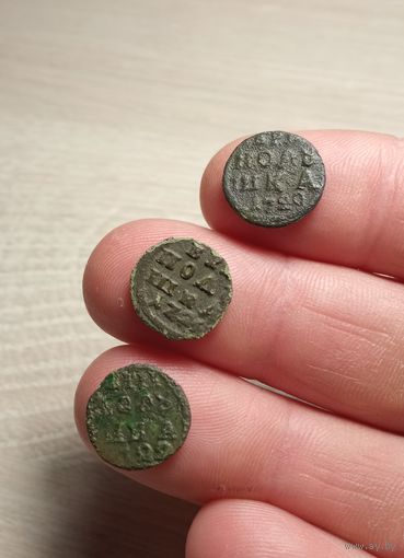 Петровские монеты 3шт.