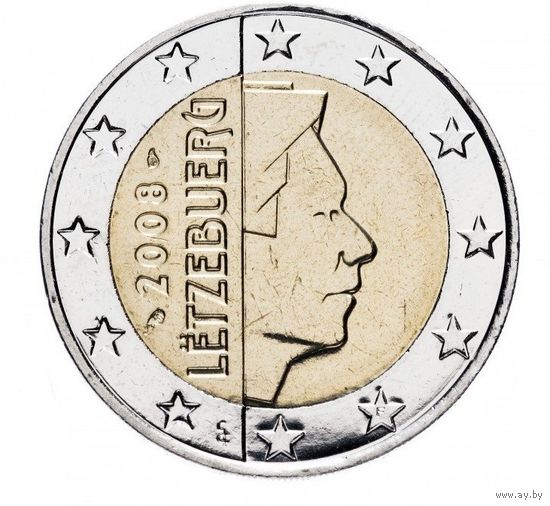 Люксембург 2 евро, 2008 UNC из ролла