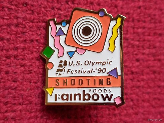 Знак США Участник олимпийского фестиваля 1990 г. Стрельба.