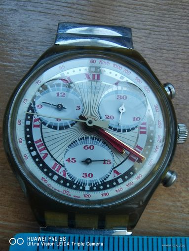 Часы Swatch хронограф 1993 года на полном и точном ходу трёхдневный аукцион