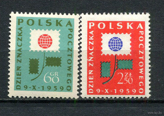Польша - 1959 - День почтовой марки - [Mi. 1125-1126] - полная серия - 2 марки. MNH.  (Лот 93HD)-T4P34