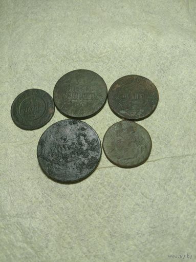 Монеты РИ нечищенные лот