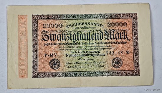 1923 год  Германия 20000