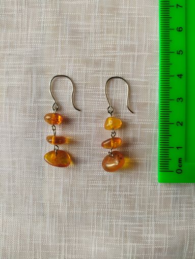 СЕРЬГИ С НАТУРАЛЬНЫМ ЯНТАРЁМ