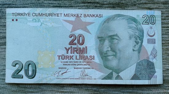 Werty71 Турция 20 лир 2009 (2021)  банкнота 1970
