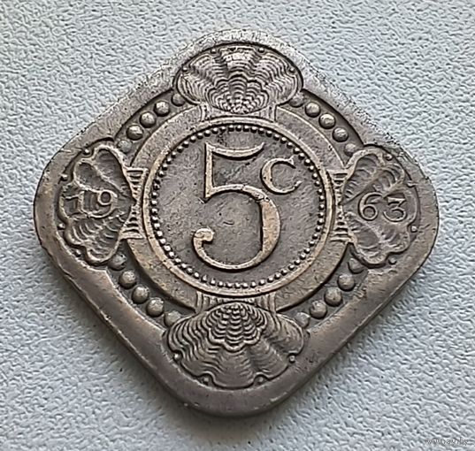 Антильские острова 5 центов, 1963  5-6-5