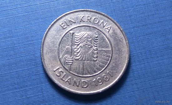 1 крона 1981. Исландия.
