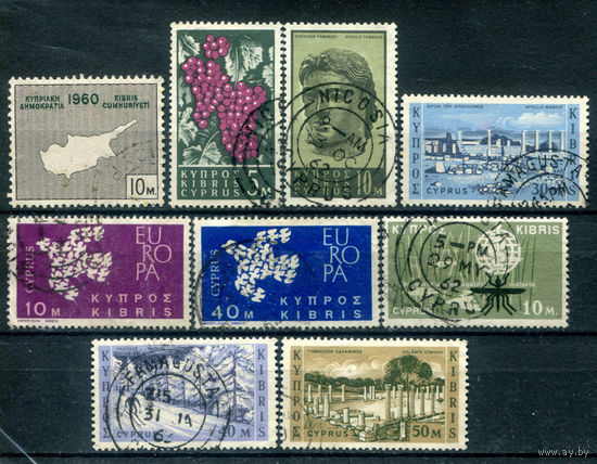 Кипр - 1960-1962гг. - 10 марок - гашёные. #4-B6-120-KS-1