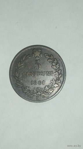 5 чентизимо 1861г.