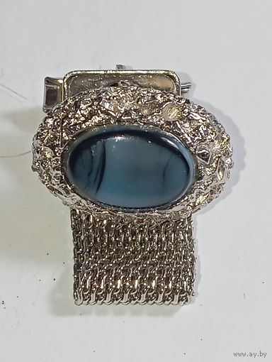 Запонка с кобошоном  . Распродажа винтажный бижутерии с натуральными камнями .