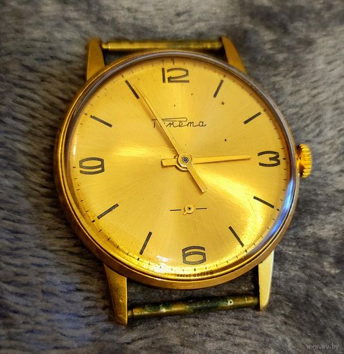 Механические часы "РАКЕТА" 2603 СССР в противоударном корпусе, позолоченные, AU. отличное состояние