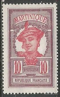 Мартиника. Островитянка. 1908г. Mi#60.