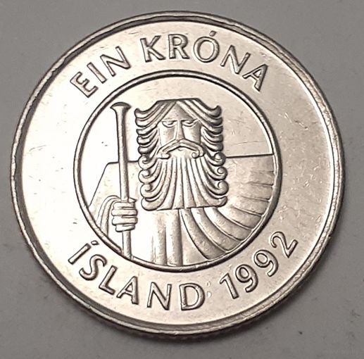 Исландия 1 крона, 1992 (4-13-11)
