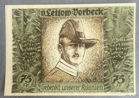 Нотгельд 75 пфеннигов 1921 год. Гамбург, Берлин, Бремен. Веймарская республика