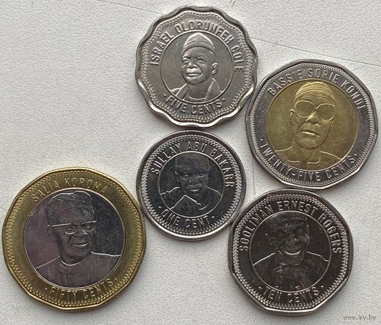 Сьерра-Леоне 1, 5, 10, 25, 50 центов 2022 г. Музыкальные инструменты. Набор