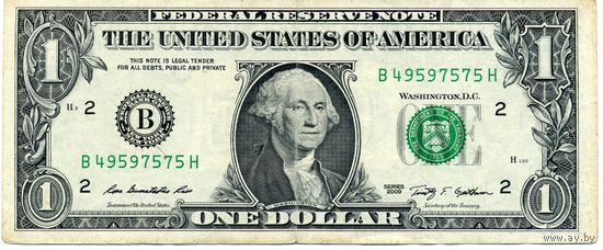 1 доллар США 2009 B