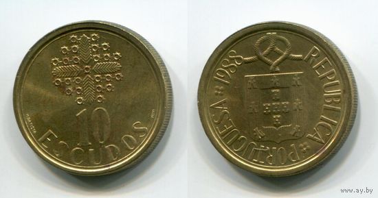 Португалия. 10 эскудо (1988, XF)