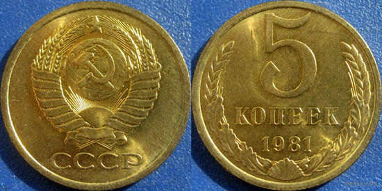 5 копеек 1981 года. UNC