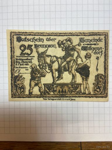 25 пфеннигов (нотгельды) г. Германия Вильгенсдорф-1201