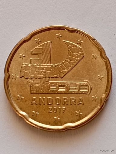 Андорра. 20 евроцентов 2019. UNC