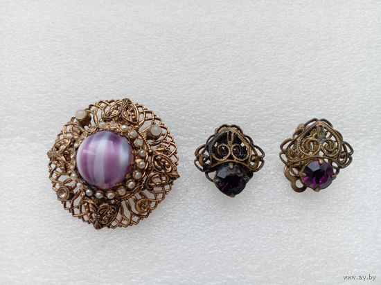 Брошь, клипсы