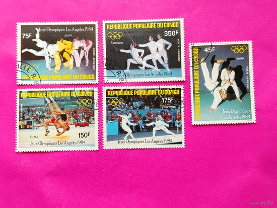 Конго. Спорт. ( 5 марок ) 1984 года. 3-4.