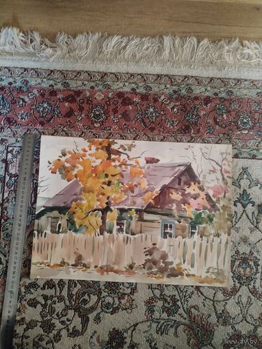 Картина СССР акварель.