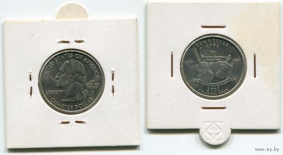 США. 25 центов (2002, Теннесси, буква P, aUNC)