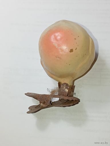 Игрушка на ёлку , Абрикос , винтаж , стекло , СССР . С 50 копеек