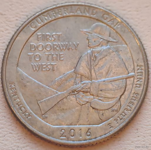 США 25 центов (квотер) 2016 D Cumberland Gap Kentucky