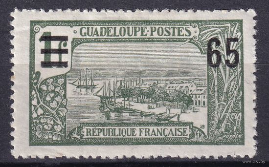 66.FrK. Франция. Колонии. Гваделупа. Местные мотивы. Надпечатка нового номинала. 1926 г. 65C. Mi.#87.