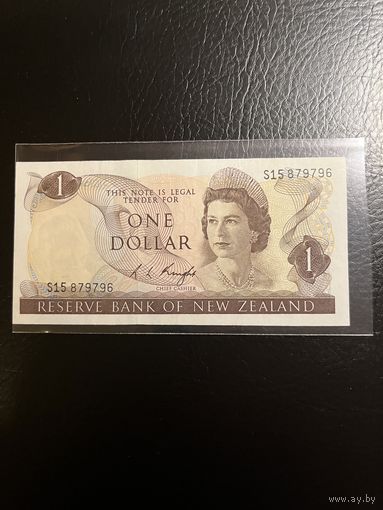 Новая Зеландия 1968-1975 1 доллар Wilks P163b 7B