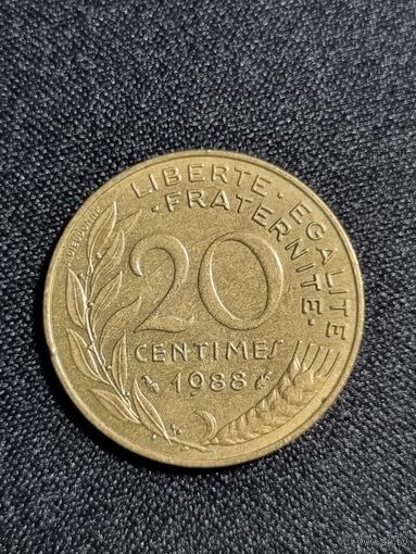 ФРАНЦИЯ 20 сантимов  1988г.