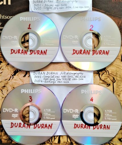 DVD MP3 полная дискография DURAN DURAN (Synthpop, Pop-rock, New wave) - 4 DVD