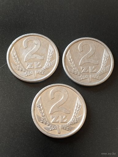 Польша.  2 злотых 1989 г.