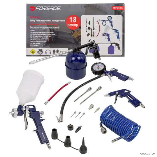 Набор пневмоинструмента 18 пр Forsage F-8031K18-G