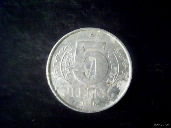 Монеты.Европа.Германия 5 Пфеннинг 1968.