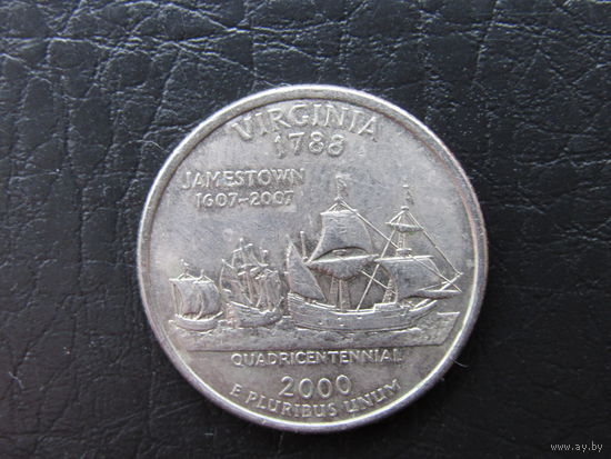 1\4 доллара,2000 Вирджиния. США.