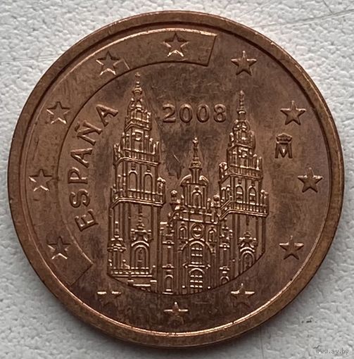 Испания 2 евроцента 2008 г.