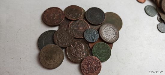 Сборный лот медных монет РИ 17 штук