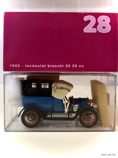 1/43 RIO - модель BIANCHI 20/30 CV LANDOAULET - 1905  N 28 - ВИНТАЖ