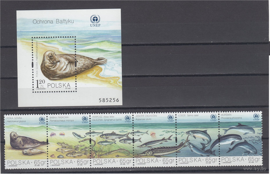 Польша 1998 Фауна Балтика. Мих 3706 - 3711 бл. 132 серия**