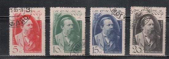 СССР-1935, (Заг.416-419), гаш.(с клеем) , Ф.Энгельс (полная серия)